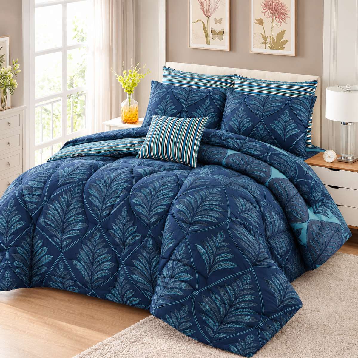 7 pc Winter Razai Set (Heavy Filling)