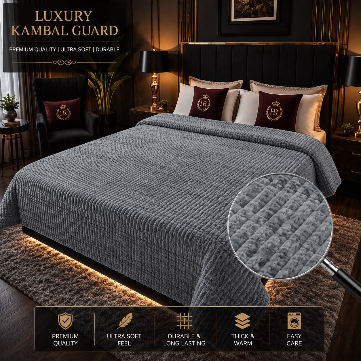 Luxury Bubble AC Blanket-Light Gray / Silver Gray