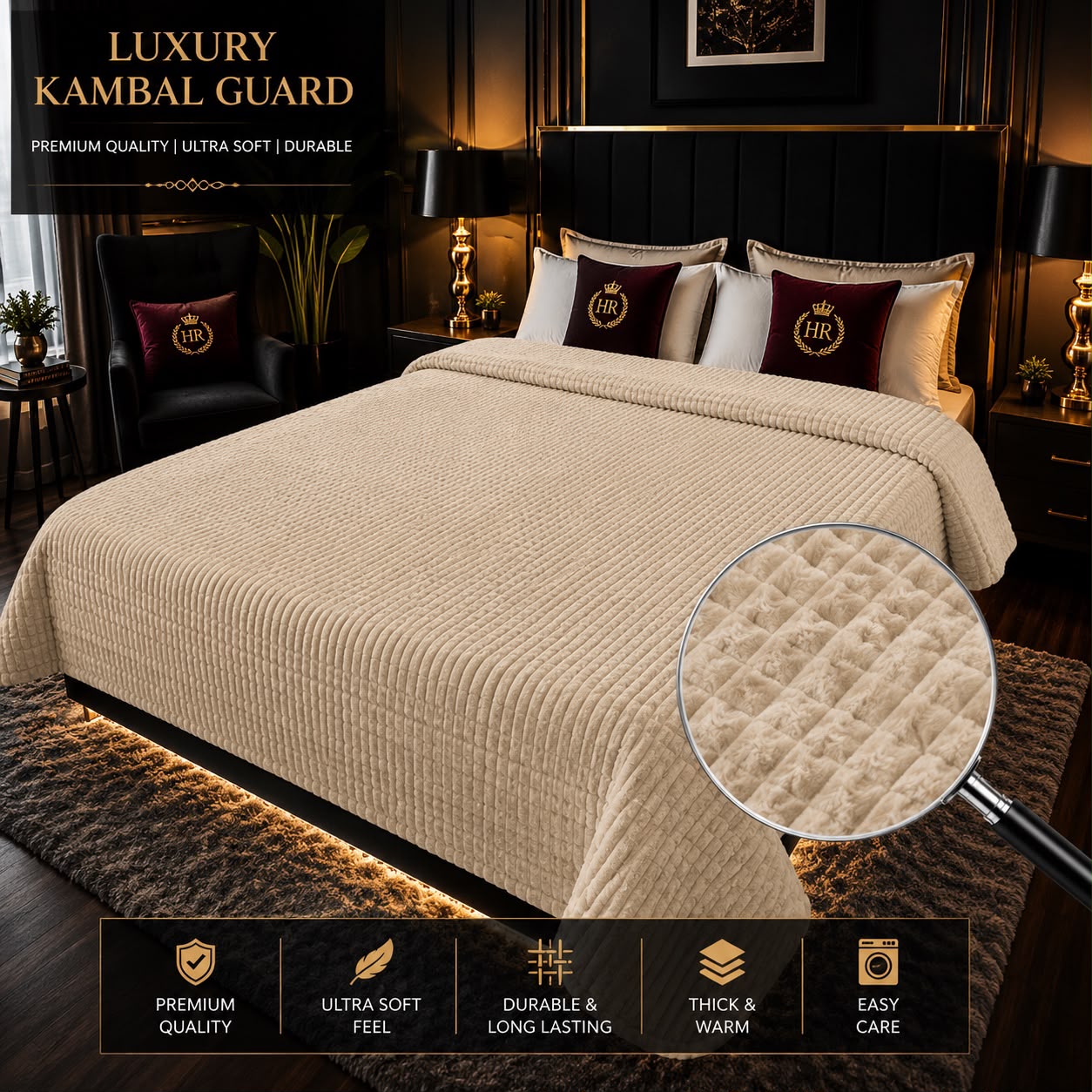 Luxury Bubble AC Blanket-Ivory / Cream