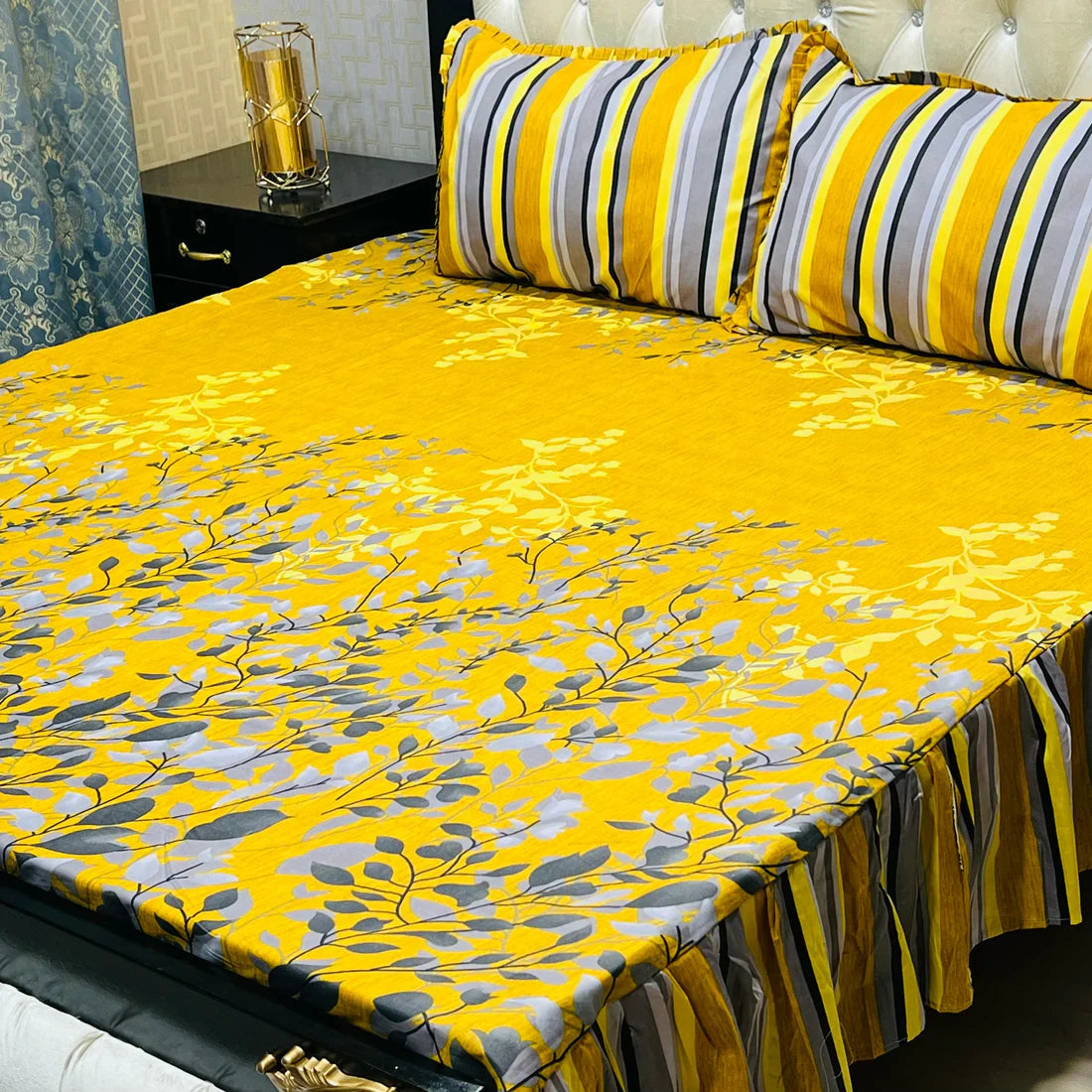 Frill King Size Bed Sheet Set-023