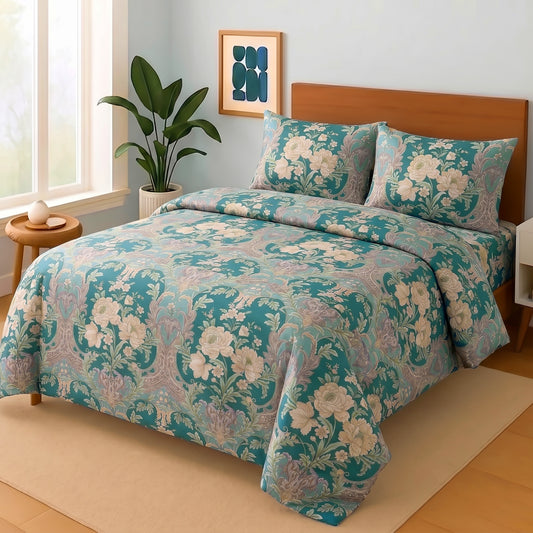 3 Pcs Cotton Bed Sheet Set