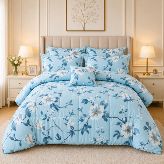 Premium Summer King Size Comforter Set - 7-Piece
