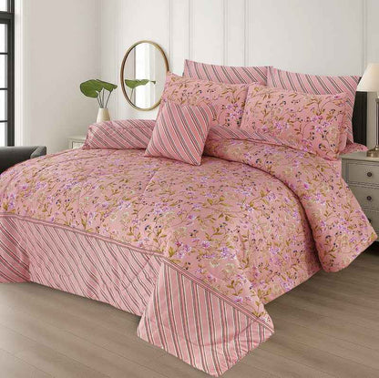 Premium Summer King Size Soft Cotton Comforter Set - 7-Piece