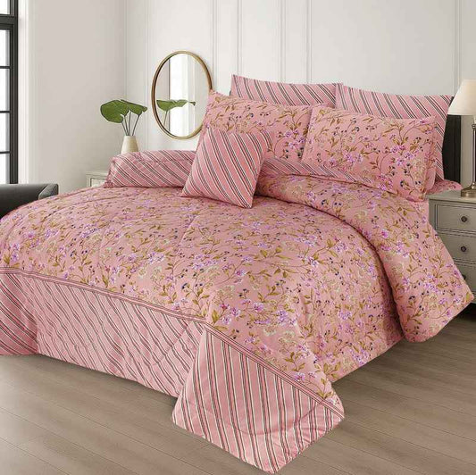 Premium Summer King Size Soft Cotton Comforter Set - 7-Piece