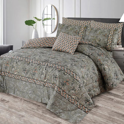Premium Summer King Size Soft Cotton Comforter Set - 7-Piece