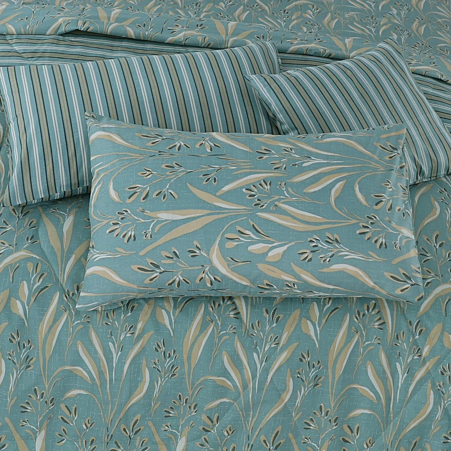 Premium Summer King Size Soft Cotton Comforter Set - 7-Piece