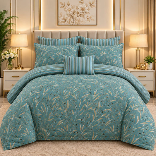 Premium Summer King Size Comforter Set - 7-Piece