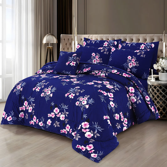 Premium Summer King Size Soft Cotton Comforter Set - 7-Piece