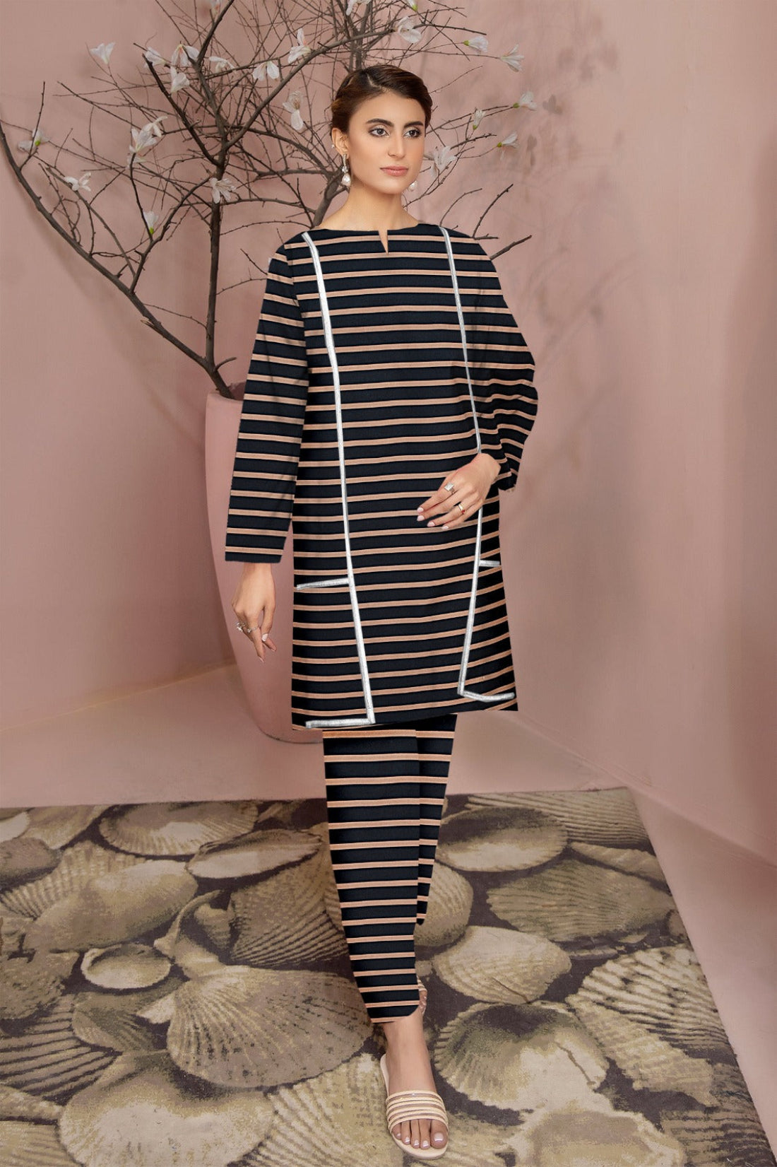 2 Piece – Cotton Digital Print Suit ( Design A-5)