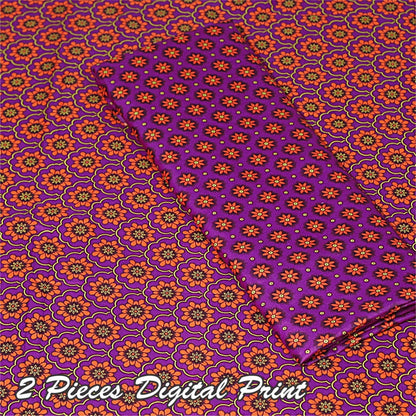 2 Piece – Cotton Digital Print Suit ( Design A1)