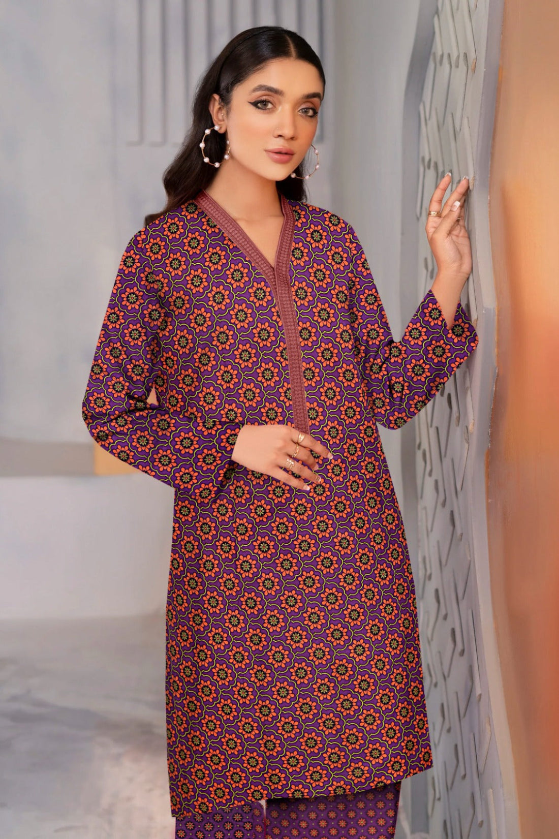 2 Piece – Cotton Digital Print Suit ( Design A1)